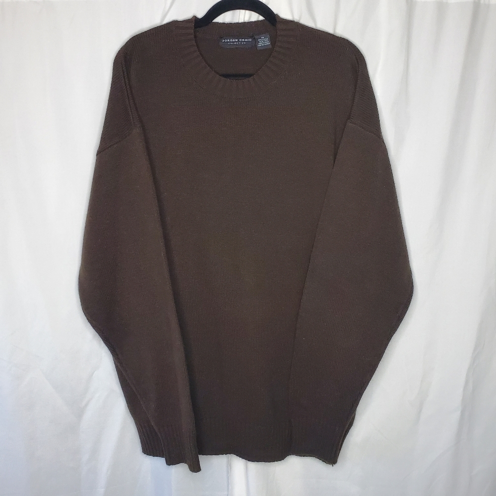 ♧ Jordan Craig Brown Crew Neck Long-sleeved Sweater Size XL